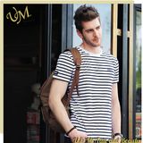 Stripe Black White Cotton Comfortable Man T Shirt Factory