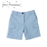 Phoebee 100% Cotton Kids Clothes Blue Boys Cargo Shorts for Summer