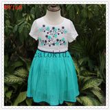 Pure Cotton Latest Cotton Dress Children Clothing Summer with Embroidered