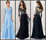 Black Lace Mother Evening Dresses Blue Formal Gowns Mt102