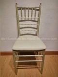 Wedding Aluminum Chiavari Chair with Fixed PU Leather Seat Cushion