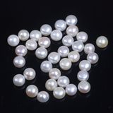 7-7.5mm Half Drilled Freshwater Pearl Button Shape for Earring Ring