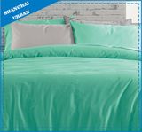 Vintage Washed Green Solid Cotton Bedsheet Set