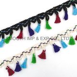 Trimming Hot Colorized Tassel Fringe for Garment Pompon Lace Fabric