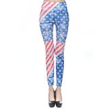 Hot Sale Flag Print Long Pants Women Clothes Leggings