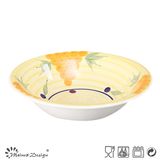 19cm Flower Design Handpainted Ceramic Bowl Garden Style