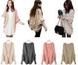 Thick Cape Batwing Sleeve Knit Loose Casual Wraps Sweater Tops