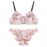 2018 Lovely Ladies Satin Bralette Set
