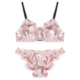 2018 Lovely Ladies Satin Bralette Set