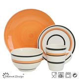 Fancy Design Hand Painting Stoneware 16PCS Dinner Set