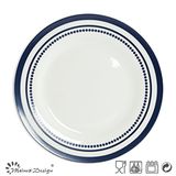 27cm Porcelain Dinner Plate with Simple Decal Printing