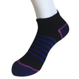 Half Cushion Poly Fashion No Show Middle Stripe Socks (JMPN11)