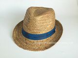 Hand Paint Rush Straw Fedora Hat