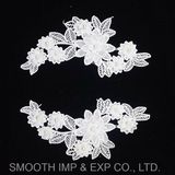 Fashion Popular Beaded Lace Crochet Applique for Wedding Dress Fabric