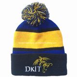 China Factory Produce Custom Logo Embroidery Acrylic Knitted Beanie Hat