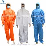 White Blue Orange Protective Disposable Nonwoven SMS Coverall