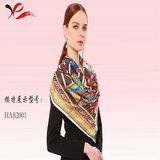 Ha820 100% Silk Scarf 90*90cm by Hand Rolled