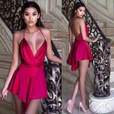 Slip Backless Short Sexy Ladies Evening V-Necked Dress