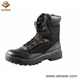 Classic Military Combat Boots of Black Cow Leather (WCB019)