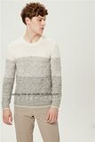 Contrast Color Pattern Knit Men Sweater