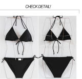Balck Simple Thin Slim Cheap Wholesale Custom Low Price Bikini