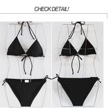 Balck Simple Thin Slim Cheap Wholesale Custom Low Price Bikini