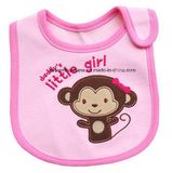 Customized Cute Design Embroidered Baby Girl's Cotton Terry Promotional Baby Drooler Bibs Pinafore