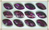 Navette Amethyst Glass Flat Back Rhinestone