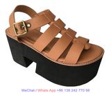 Cross Strap Med Heel Wedge Light Foam Sandals Shoes