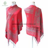 2017 Hot Sale Lady Fashion Pashmina Rose Wall Jacquard Scarf Shawl