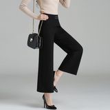 Custom Women's Black Plain Wide Leg Palazzo Capri Pants