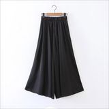 Fashion Apparel Pure Color Chiffon Loose Pants for Woman's Trousers