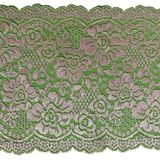 China Pink Flower Sequin Lace Fabric 18 Cm Wide