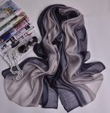 Silk Scarf Gradient Colors Scarves Long Lightweight Sunscreen Summer Shawls for Women