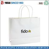 with Logo Print 120g White Kraft Paper Bags