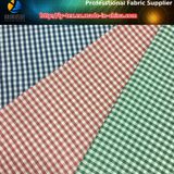 Polyester Taffeta Yarn Dyed Fabric, Vichy Check, Green/White Check