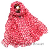 Fashion Tartan Check Woven Viscose Stole / Womne's Scarf (HWBVS033)