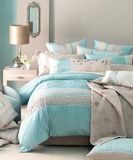 Comforter Duvet Cover Printed Grey Bedding Set for Home