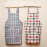 Fashion Simple Plaid Cotton Kitchen Apron for Cooking