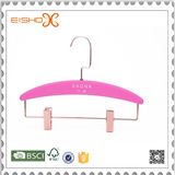 Gold Plastic Garment Hanger with Plastic Clips Colorful for Pants