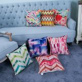 Digital Print Decorative Cushion/Pillow with Ikat Geometric Pattern (MX-25)