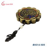 Cut out Flower Shape Bronze Makeup Mirror with Tassel