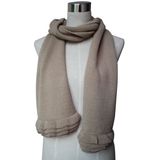 2015 New Fashion Wool Knit Scarf with Ruffle Trim (YKY4377-3)