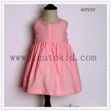 Plain Cotton Cute Fashion Smocked Dresses Children Clothes for Girls