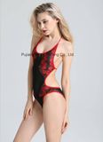 Ladies Sexy Erotic Halter Neck Fishnet & Lace Teddy