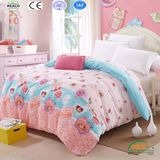 Big Flower Printing Flannel Fleece Bedding Set Queen/King Size