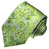 New Fashion Green Colour Turkey Flower Pattern Men's Woven Silk Ties