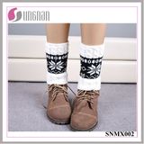 Winter Snowflake Spelled Color Elk Leg Warmers Knitted Warm Socks