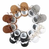 Baby Boys and Girls Non-Slip First Walkers, Soft Sole Leather Baby Shoes