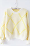 Hot Selling Fancy Design Long Sleeve Round Neck Cashmere Lady Sweater in Knit